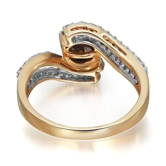 1.77Ctw Tahitian Pearl And 0.35Ctw Diamond Ladies Cocktail Ring 14K Yellow Gold